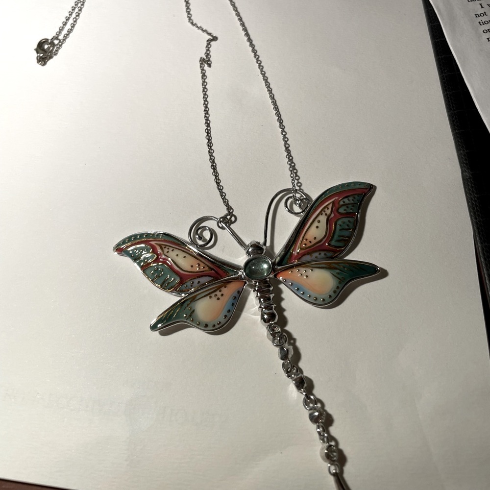 Multi color butterfly necklace
